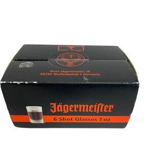 Jägermeister 6 Shot Glasse 1 Oz Frosted Brand New In Box